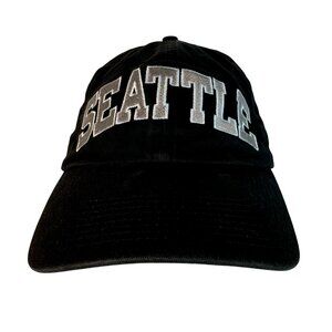 Fahrenheit Black Seattle Cap Hat 6 Panel Embroidery Washington Pacific Northwest